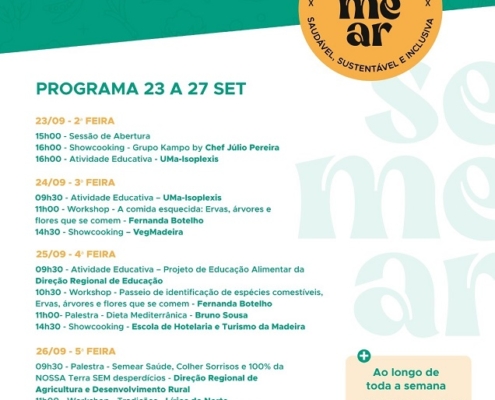 Funchal assinala Semana da Alimentação de 23 a 27 de setembro