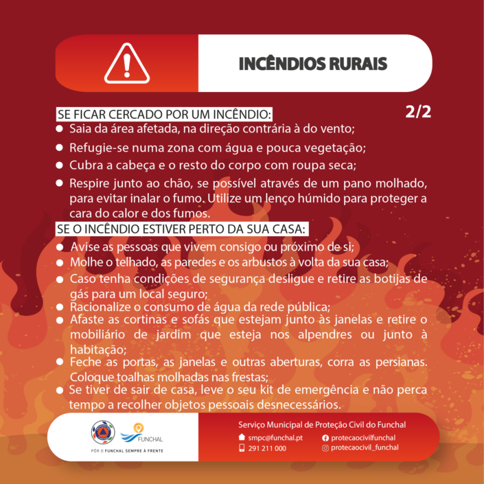 Proteção Civil do Funchal - Sensibilização - Folhetos Informativos - Incêndios rurais