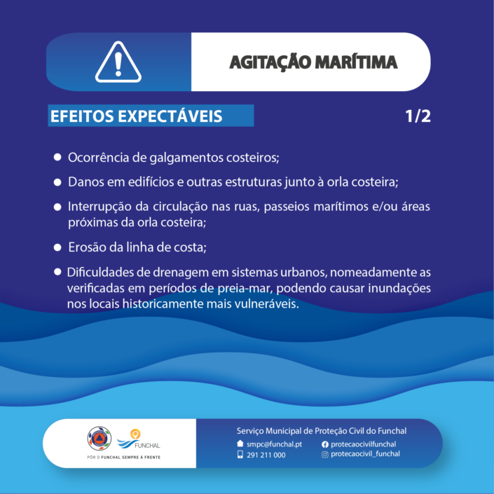 Proteção Civil do Funchal - Sensibilização - Folhetos Informativos - Agitação marítima