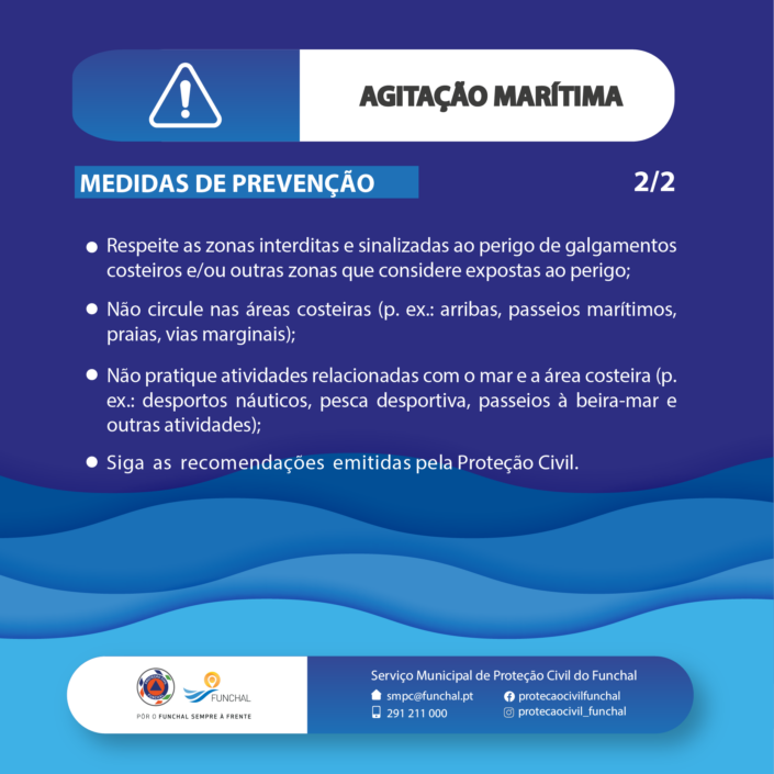 Proteção Civil do Funchal - Sensibilização - Folhetos Informativos - Agitação marítima