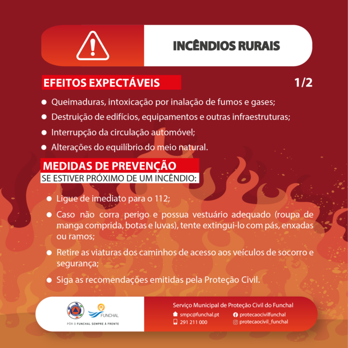 Proteção Civil do Funchal - Sensibilização - Folhetos Informativos - Incêndios rurais