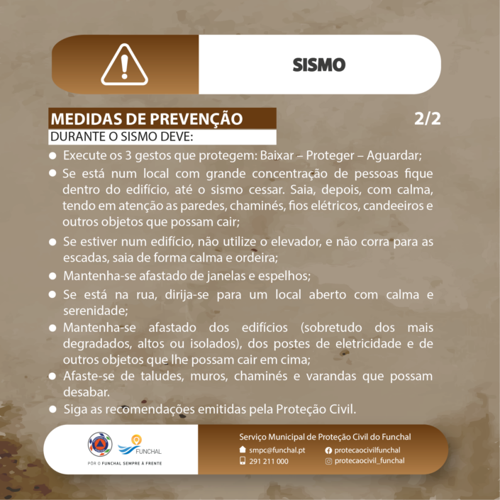 Proteção Civil do Funchal - Sensibilização - Folhetos Informativos - Sismo