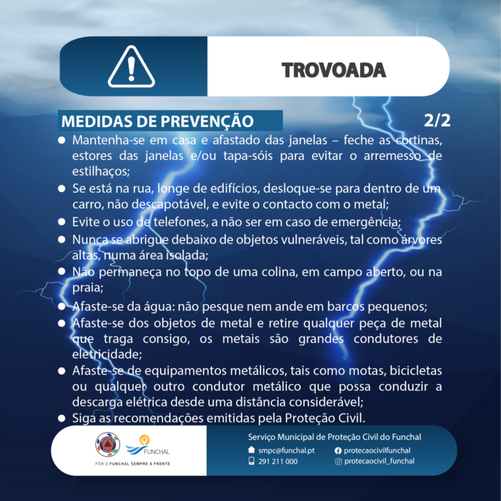 Proteção Civil do Funchal - Sensibilização - Folhetos Informativos - Trovoada